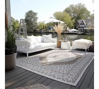 Elle Decoration Alfombra Oriental para Interior y Exterior, Reversible, Resistente a la Intemperie y al Agua, diseño Vintage, Alfombra Oriental para jardín, balcón, terraza, salón, Lino, 200 x 290 cm