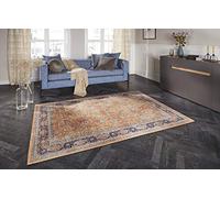 ELLE Decoration Keshan Maschad Alfombra Oriental - Pelo Corto, Aspecto Vintage, Oriental, Oriental, clásica, Oriental, para salón, Comedor, Pasillo o Dormitorio, Color Dorado y Amarillo, 160 x 230 cm