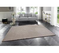 ELLE Decoration Panglao Moderna Alfombra de Pelo Largo - Alfombra de salón mullida, Alta y Profunda, Estilo Bohemio con Olas, para salón, Dormitorio, Cocina, Pasillo, Crema y Beige, 160 x 230 cm