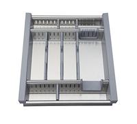 elletipi Flexo R245/S C10 Porta Cubiertos Coche adattante de cajón módulo, 45 cm, Acero Inoxidable y plástico, Gris