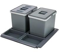 Elletipi Metropolis PTC28 05050 7F C97 PPV - Cubo de Basura de Reciclaje con cajón, Gris, 41 x 46 x 28 cm
