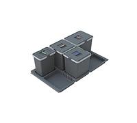 Elletipi Metropolis PTC28 09050 2F C10 PPV - Cubo de Basura de Reciclaje de cajón, Gris, 81 x 46 x 28 cm