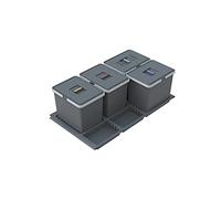 Elletipi Metropolis PTC28 09050 9 F C10 PPV Cubos de la Basura para Reciclaje de cajón, Gris, 81 x 46 x 28 cm
