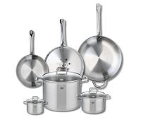 ELO 9512750 Elo Profi - Juego de 3 sartenes de cocina (24, 28 y 32 cm, 3 ollas de 12, 16 y 26 cm, acero inoxidable, inducción)