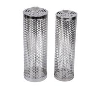 Elprico Cesta Rodante para Parrilla, 2 uds., Tubo de Red para Barbacoa de Acero Inoxidable 304 con Tenedor y Ganchos para Acampar Al Aire Libre, Verduras, Pescado, Carne