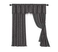 Elrene Home Fashions 26865901085 - Cortina Opaca para oscurecer la habitación, con Bolsillo para Barra, Panel Tejido Jacquard Real, 52 x 84 Pulgadas, Gris, 52 Pulgadas de Ancho x 84 Pulgadas de Largo