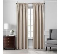 Elrene Home Fashions Colette - Cortina Opaca de Seda sintética para Ventana, 132 x 241 cm, 1, Color marrón