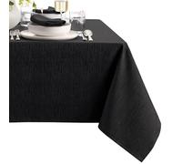 Elrene Home Fashions Continental Mantel de Textura sólida Resistente al Agua y a Las Manchas, 60 x 84 Pulgadas, Rectangular, Negro