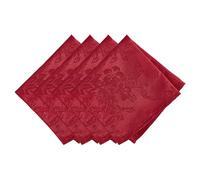 Elrene Home Fashions Juego de 4 servilletas de Tela Jacquard navideñas, poliéster, Rojo, 17 x 17 Pulgadas