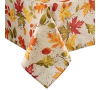 Elrene Home Fashions - Mantel Antiarrugas, diseño de Hojas de otoño, para Uso Formal o Diario, 152,4 x 259,1 cm, Rectangular