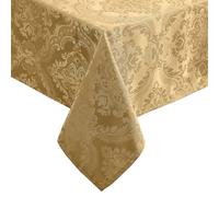 Elrene Home Fashions Mantel Damasco, poliéster, Dorado, 60 x 120 Pulgadas, oblongo/rectángulo