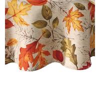 Elrene Home Fashions Mantel de Tela Estampada con Hojas de otoño para otoño/Cosecha/Acción de Gracias, 177,8 cm, Redondo, Multicolor