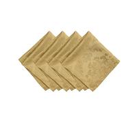 Elrene Home Fashions Servilletas de Tela de Damasco (Juego de 4), poliéster, Dorado, 17 x 17 Pulgadas