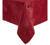 Elrene Poinsettia Elegance Jacquard Mesa de Fiesta colección, poliéster, Rojo, 60" x 102" (Tablecloth)