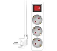 ELRO ES103 - Regleta de 3 enchufes con Interruptor y Cable de 1,5 m, protección para niños, Enchufe Schuko, máx. 3680 W, Certificado TÜV, Color Blanco