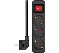 ELRO ES103S-B Regleta de 3 vías con Interruptor y Cable de 1,5 m | Alta Seguridad | Protección para niños | Enchufe a Tierra, a Prueba de Fuego | TÜV testado | Negro