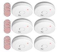 ELRO FS1805 | Juego de 6 Detectores de Humo | Kit de Montaje Magnético | Batería de 5 Años | Cumple con la Norma Europea EN14604 | Blanco | Set de 6