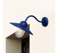 Elstead Aplique de exterior Klampenborg, azul, farol, acero inoxidable