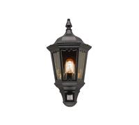 Elstead Aplique de exterior Medstead, con sensor, negra, IP43