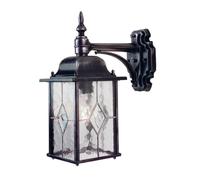 Elstead Aplique de exterior Wexford WX2, negro/transparente, cristal/metal