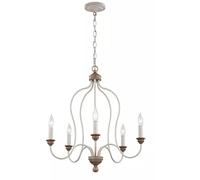 Elstead Lighting Hartsville lámpara colgante 5x40 W blanco-madera FE-HARTSVILLE5