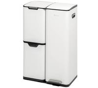eluno Cubo de basura de aproximadamente 54 litros de capacidad, cubo con pedal con 3 contenedores para una óptima separación de residuos, cubo interior extraíble de plástico, sistema de separación de