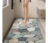 Elzusha - Alfombrilla antideslizante para ducha con orificios de drenaje, 75 x 100 cm