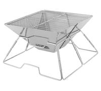Elzusha - Barbacoa portátil de carbón plegable - Parrilla de acero inoxidable portátil con bolsa para camping y picnics