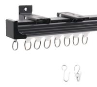 Elzusha - Carril para cortinas de techo de aluminio - Carril deslizante para separadores de ambientes y ventanas, 2 metros, color
