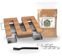 Elzusha - Generador de humo en espiral de acero inoxidable - Kit completo de humo con madera de haya y ganchos