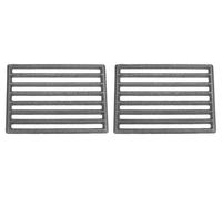Elzusha - Juego de 2 rejillas rectangulares de hierro fundido para parrilla - Placa para carbón