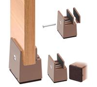 Elzusha - Juego de 4 elevadores de muebles ajustables con abrazadera de tornillo - 5 cm, color marrón