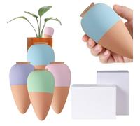 Elzusha - Juego de 4 macetas de terracota para riego automático de plantas