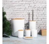 Elzusha - Set de 6 accesorios para baño, que incluye dispensador de jabón y cubo de basura