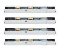 eMagTech 4 rodillos para puerta corrediza de patio, 158 x 20 x 12 mm, polea deslizante de doble rueda de cobre para madera, aluminio, puerta de ventana y ventana