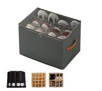 Emboadlie - Caja organizadora de zapatos de tela, caja organizadora de zapatos de tela, se adapta hasta 16 pares, contenedores de almacenamiento para zapatos con separadores ajustables y cubierta