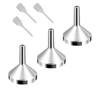 Embudo pequeño de 3 uds, embudo de transferencia de líquidos, herramienta dispensadora de líquidos en polvo de Metal para aceites esenciales y Perfumes