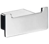 Emco 057501602 LOFT - Soporte de pared doble, colgador de fácil cuidado hecho de aluminio para 2, gancho de toalla minimalista para atornillar, acero inoxidable, tamaño estándar
