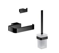 emco loft Juego WC, juego escobilla, portapapel, ganchura doble, negro, 059813300