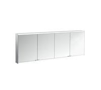 emco prime 2 Armario con espejo iluminado, 2000 mm, 4 puertas, con paredes laterales de espejo, modelo de superficie, 949706266, Color: aluminio/espejo
