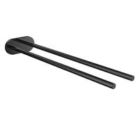 EMCO Toallero Redondo montado en la Pared, toallero de Metal rígido, Soporte para Toallas de baño para Dos Toallas, Color Negro Mate