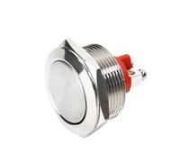 Emergency Stop Switch 22mm Push Button Switch 1NC Momentary Self-Reset Stainless Steel Metal Waterproof Switches for Circuit Control Silver Shell(Hemispherical)