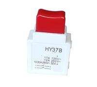 Emergency Stop Switch 2Pcs HY37B 125/250V 17/12A Dustproof Lock Off Trigger Pushbutton Push Button for Mower Garden Tools
