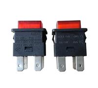 Emergency Stop Switch 2Pcs PS23-16 Self-Locking Pushbutton Switches 4Pins 250V 16A Socket Strip Push Button Switch for Vacuum Cleaner with Lamp Controls Switches
