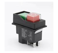 Emergency Stop Switch KJD17 KJD17B 6pis 230V 16A Electromagnetic Pushbutton Magnetic Solenoid Push Button Switches for Power Tools(5pins)