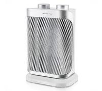 EMERIO Calentador de ventilador | para habitaciones de hasta 15 m² | 1500 W | IP21 | elemento calefactor PTC (cerámica) | 2 niveles de calor | termostato ajustable | oscilante | función de ventilador