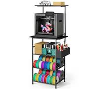 Emfogoo Soporte para impresora 3D con almacenamiento de filamentos, mesa de impresora 3D de 5 niveles con bolsa lateral, escritorio de impresión resistente fijo en la pared para el hogar, oficina
