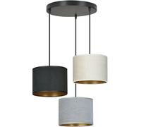Emibig Hilde lámpara colgante 3x15 W blanco-negro-oro-gris/gris ceniza 1055/3PREM