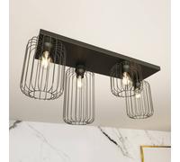 EMIBIG LIGHTING Lámpara de techo Barn, 4 luces, 83 cm, negro, metal, E27