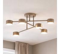 EMIBIG LIGHTING Plafón HALO, beige, Ø 60 cm, 6 luces, metal, GX53